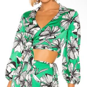 [Sold to a friend] Alexis Rolla Top Emerald Green Floral